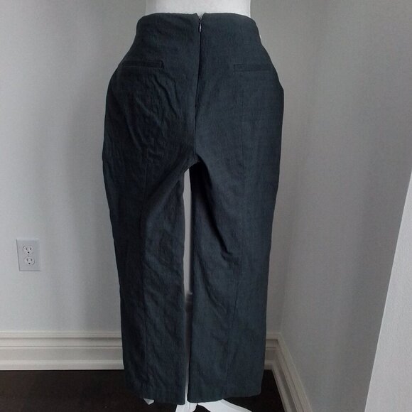 Anthropologie Corey Lynn Calter Nella Back Zip Cropped Gray Pants Size14 - Picture 6 of 8